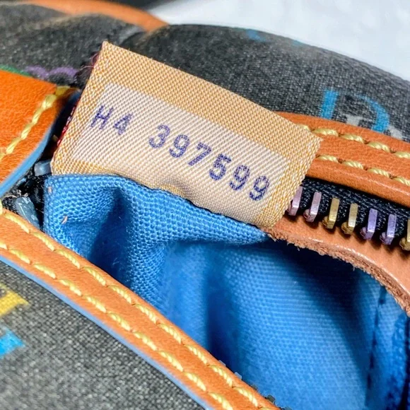 Vintage Y2K Dooney & Bourke Rainbow Monogram Mini Bowler Handbag w/ Heart Charm - Picture 12 of 17